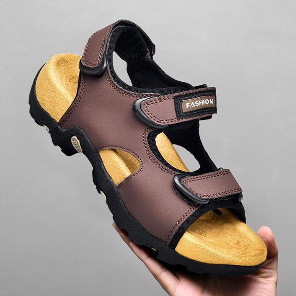 slippers oudiniao male shoes genuine leather men sandals summer beach man fashion outdoor casual sneakers, Black
slippers oudiniao male shoes genuine leather men sandals summer beach man fashion outdoor casual sneakers, Black