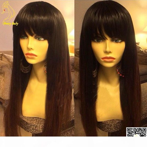 brazilian human hair lace wig silky straight full lace wig with bangs human hair long straight lace front wigs grade 6a, Black;brown
brazilian human hair lace wig silky straight full lace wig with bangs human hair long straight lace front wigs grade 6a, Black;brown