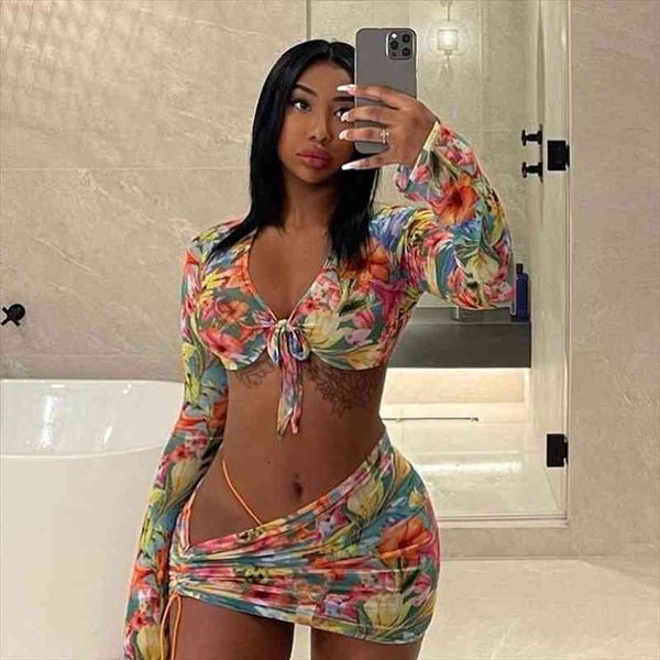 summer floral print women 2 piece sets long sleeve crop and mini dress suit casual beach wear outfits tracksu, Gray
summer floral print women 2 piece sets long sleeve crop and mini dress suit casual beach wear outfits tracksu, Gray