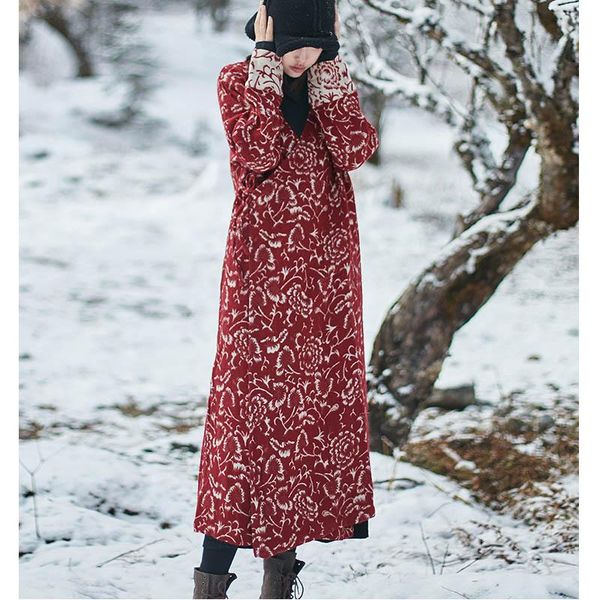 scuwlinen 2020 women winter thick jacket vintage jacquard v-neck lacing warm loose linen cotton coats retro zen robe s468, Black
scuwlinen 2020 women winter thick jacket vintage jacquard v-neck lacing warm loose linen cotton coats retro zen robe s468, Black
