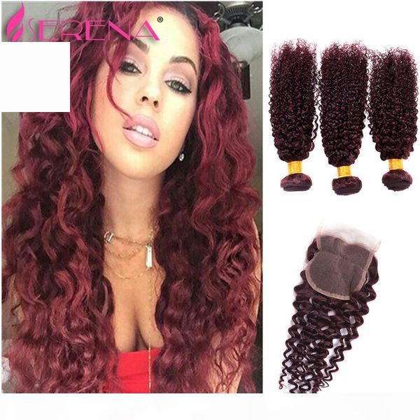 sale 100g bundles curly weave human hair with closure deep wave #99j red wine remy malaysian curly hair weave 16 18 20 22 24 26 28inch, Black;brown
sale 100g bundles curly weave human hair with closure deep wave #99j red wine remy malaysian curly hair weave 16 18 20 22 24 26 28inch, Black;brown