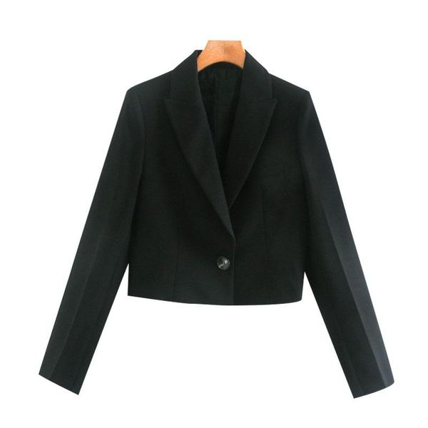 women's suits & blazers zcsmll women 2021 fashion office wear solid cropped blazer coat vintage notched collar long sleeve female outer, White;black
women's suits & blazers zcsmll women 2021 fashion office wear solid cropped blazer coat vintage notched collar long sleeve female outer, White;black