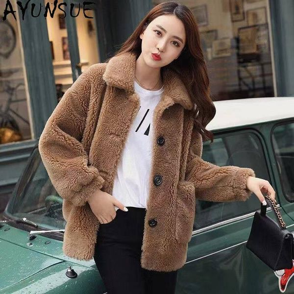 ayunsue women winter coat wool 2021 women's artificial lamb fur coat woman clothes female parkas jackets fashion mujeres abrigos, Black
ayunsue women winter coat wool 2021 women's artificial lamb fur coat woman clothes female parkas jackets fashion mujeres abrigos, Black