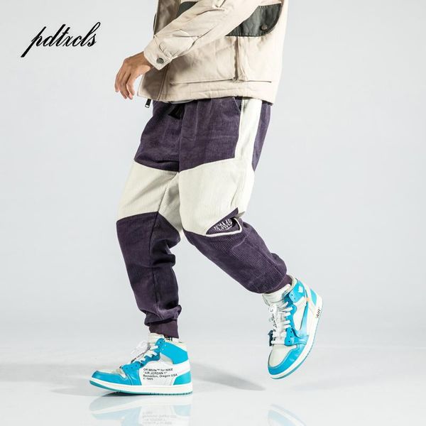 new color block patchwork embroidery corduroy fashion men's jogger harem pants hip hop autumn vintage casual loose male trousers, Black 
new color block patchwork embroidery corduroy fashion men's jogger harem pants hip hop autumn vintage casual loose male trousers, Black