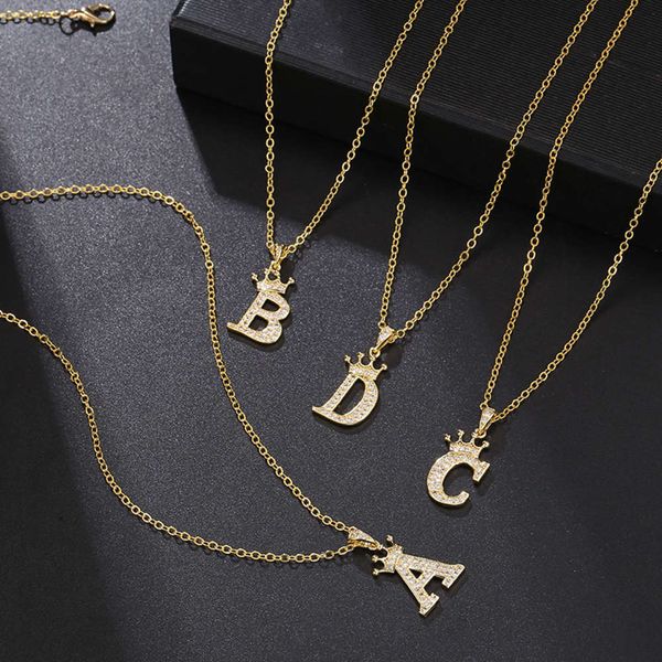letter new fashion zircon crown english pendant simple fashion women's necklace straight neck chain, Silver
letter new fashion zircon crown english pendant simple fashion women's necklace straight neck chain, Silver
