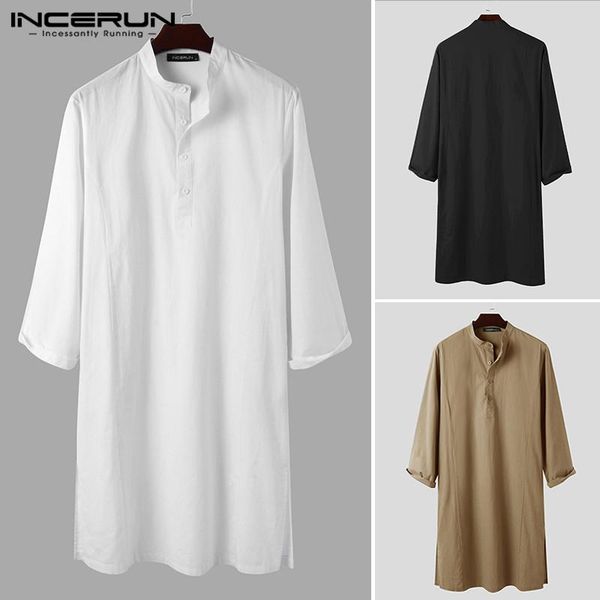 incerun men muslim shirt cotton vintage long sleeve stand collar button long shirts men solid dubai islamic arabic kaftan s-5xl, Red
incerun men muslim shirt cotton vintage long sleeve stand collar button long shirts men solid dubai islamic arabic kaftan s-5xl, Red