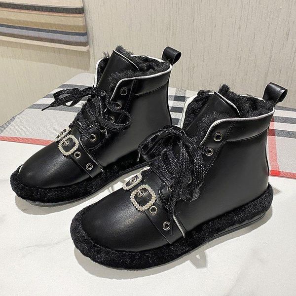 boots 2021 women's shoes winter non-slip plus fleece pu flat bottom lace casual snow, Black
boots 2021 women's shoes winter non-slip plus fleece pu flat bottom lace casual snow, Black