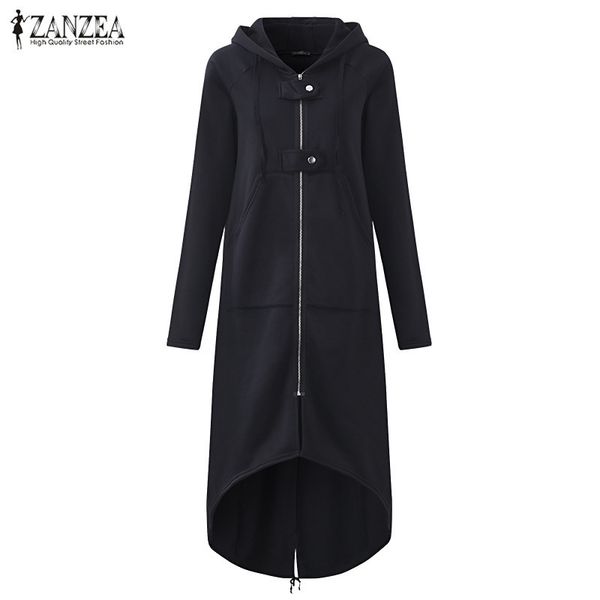zanzea 2019 autumn hooded long sleeve zip sweatshirt hoodies coat women solid long jacket irregular hem black outwear plus size y200101, Black;brown
zanzea 2019 autumn hooded long sleeve zip sweatshirt hoodies coat women solid long jacket irregular hem black outwear plus size y200101, Black;brown