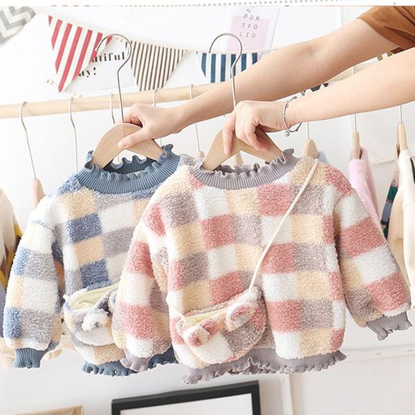 pullover fashion girls warm sweater children plus velvet bottoming shirt korean style western-style plaid autumn arrival, Blue
pullover fashion girls warm sweater children plus velvet bottoming shirt korean style western-style plaid autumn arrival, Blue