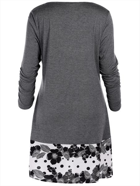 plus size 5xl draped floral long tunic shirts long sleeve o neck buttons embellished women tshirt casual autumn tee, White
plus size 5xl draped floral long tunic shirts long sleeve o neck buttons embellished women tshirt casual autumn tee, White