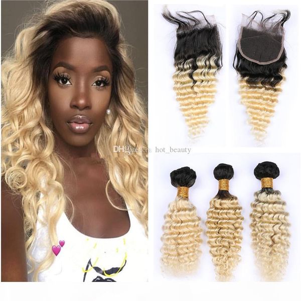 1b 613 blonde ombre hair with lace closure deep wave curly hair weft peruvian virgin human hair dark root 3 bundles with closure, Black
1b 613 blonde ombre hair with lace closure deep wave curly hair weft peruvian virgin human hair dark root 3 bundles with closure, Black