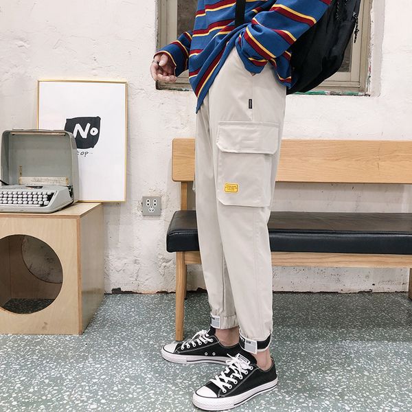 men's pants korean autumn fashion brand versatile loose leg capris sports corset casual overalls, Black
men's pants korean autumn fashion brand versatile loose leg capris sports corset casual overalls, Black