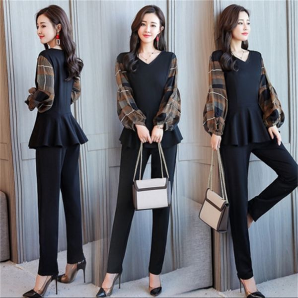 female casual plus size suits sets piece and slacks two pieces femme outfits deux women's suit parts m86f, White
female casual plus size suits sets piece and slacks two pieces femme outfits deux women's suit parts m86f, White