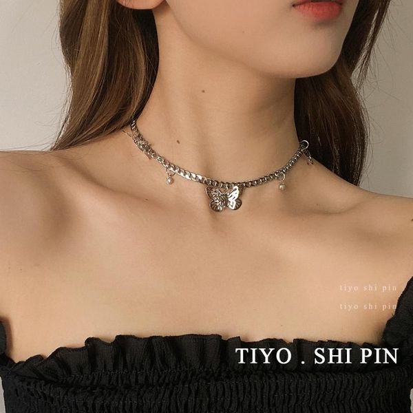 fairy butterfly pendant necklace short metal link chain selling choker necklace women jewelry party gifts, Silver
fairy butterfly pendant necklace short metal link chain selling choker necklace women jewelry party gifts, Silver