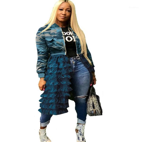 new popular camouflage print jacket ruffles cascading women skirt style women coats femme winter1, Black;brown
new popular camouflage print jacket ruffles cascading women skirt style women coats femme winter1, Black;brown