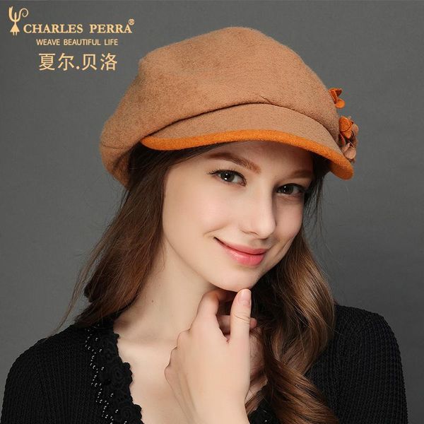 charles perra brand women hat beret autumn winter female elegant lady fashion hats fedoras warm wool cap corros corro 7220, Blue;gray
charles perra brand women hat beret autumn winter female elegant lady fashion hats fedoras warm wool cap corros corro 7220, Blue;gray