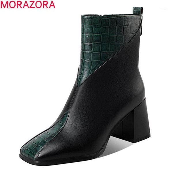 boots morazora 2021 genuine leather thick high heels square toe mixed colors ladies shoes autumn winter ankle for woman1, Black
boots morazora 2021 genuine leather thick high heels square toe mixed colors ladies shoes autumn winter ankle for woman1, Black
