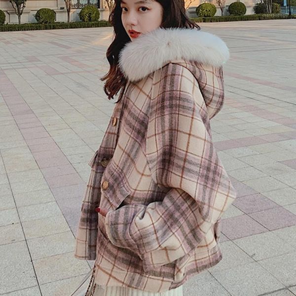 lattice woolen coat womens 2020 autumn winter korean fashion short loose thicken all-match fur collar elegant woman woolens coat1, Black
lattice woolen coat womens 2020 autumn winter korean fashion short loose thicken all-match fur collar elegant woman woolens coat1, Black