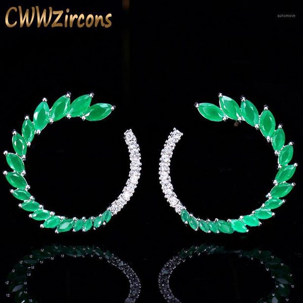 cwwzircons designable fashion brand jewelry emerald green cz stone 925 sterling silver big post stud earrings for women cz1091, Golden;silver
cwwzircons designable fashion brand jewelry emerald green cz stone 925 sterling silver big post stud earrings for women cz1091, Golden;silver