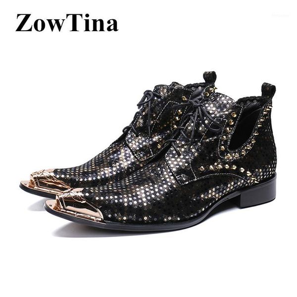 men iron metal pointed toe winter boots black printing short ankle booties lace up studded work bota masculino big size 46 boots1
men iron metal pointed toe winter boots black printing short ankle booties lace up studded work bota masculino big size 46 boots1