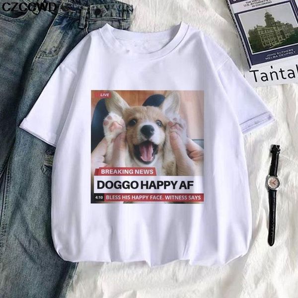футболка женщины doggo happy af письмо милый corgi print kawaii футболка лето белый harajuku повседневный свободный друг футболка ropa mujer, White
футболка женщины doggo happy af письмо милый corgi print kawaii футболка лето белый harajuku повседневный свободный друг футболка ropa mujer, White