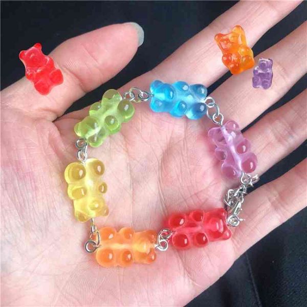 cute rainbow candy bear bracelet ins colorful gummy woman handmade hip hop jelly color girl gift, Golden;silver
cute rainbow candy bear bracelet ins colorful gummy woman handmade hip hop jelly color girl gift, Golden;silver