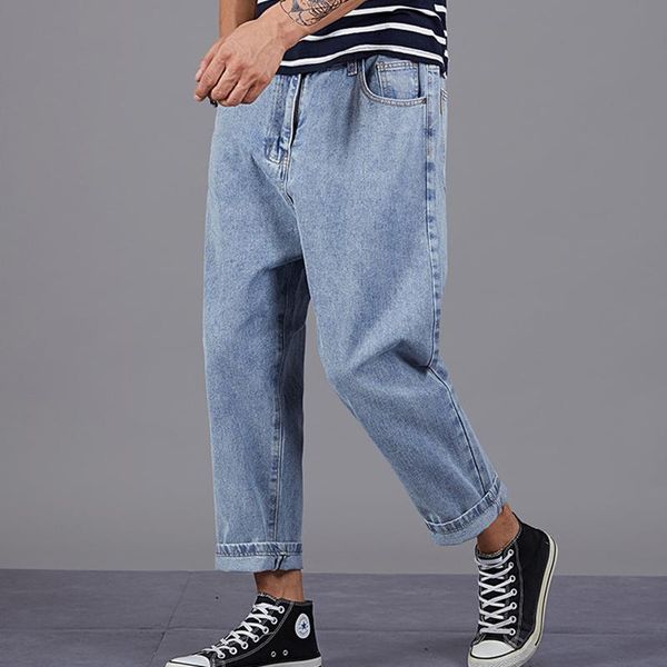 men's jeans men nine-point denim loose harem straight-leg pants plus size 28-48 casual wide-legged 9-point, Blue
men's jeans men nine-point denim loose harem straight-leg pants plus size 28-48 casual wide-legged 9-point, Blue