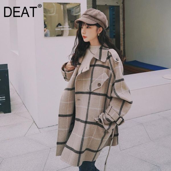 women's wool & blends deat 2021 autumn fashion women full sleeve lapel collar high street wild loose elegant plaid sashes woolen short, Black
women's wool & blends deat 2021 autumn fashion women full sleeve lapel collar high street wild loose elegant plaid sashes woolen short, Black