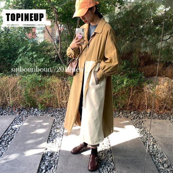woman hit color belt pocket windbreaker spring autumn fashion new female korean waist splicing pocket loose long coat1, Tan;black
woman hit color belt pocket windbreaker spring autumn fashion new female korean waist splicing pocket loose long coat1, Tan;black