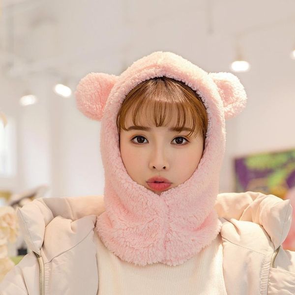 women winter thicken plush warm hood cap scarf cute cartoon bear ears solid color outdoor thermal windproof earflap hat neck war, Blue;gray
women winter thicken plush warm hood cap scarf cute cartoon bear ears solid color outdoor thermal windproof earflap hat neck war, Blue;gray