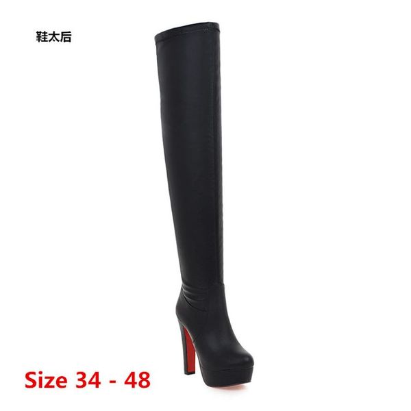 woman high heel platform knee high boots heels for women shoes spring autumn long boots small big size 34 - 48, Black
woman high heel platform knee high boots heels for women shoes spring autumn long boots small big size 34 - 48, Black