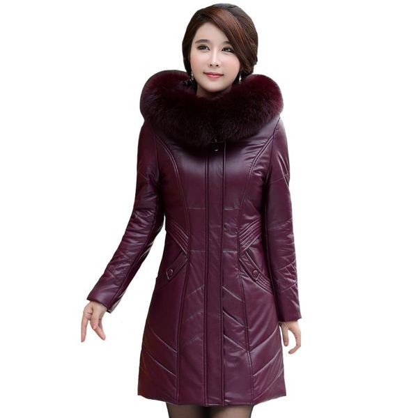 women's down & parkas winter jacket women pu leather fur collar hooded plus size 6xl 7xl 8xl thicken warm middle-aged mother coat, Black
women's down & parkas winter jacket women pu leather fur collar hooded plus size 6xl 7xl 8xl thicken warm middle-aged mother coat, Black