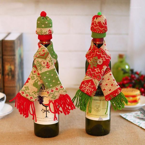 christmas decorations 1 set decoration supply knitting scarf & hat for wine bottle cover bags home party red decor1
christmas decorations 1 set decoration supply knitting scarf & hat for wine bottle cover bags home party red decor1
