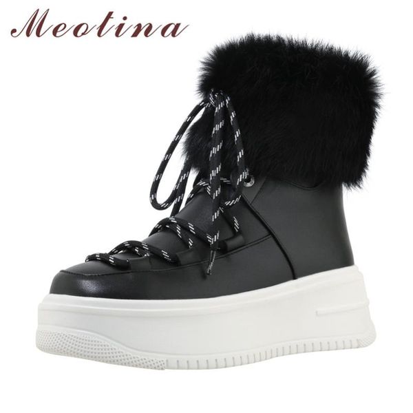 meotina real leather platform wedge heels ankle boots women snow boots shoes zip lace up high heel fur short winter, Black
meotina real leather platform wedge heels ankle boots women snow boots shoes zip lace up high heel fur short winter, Black