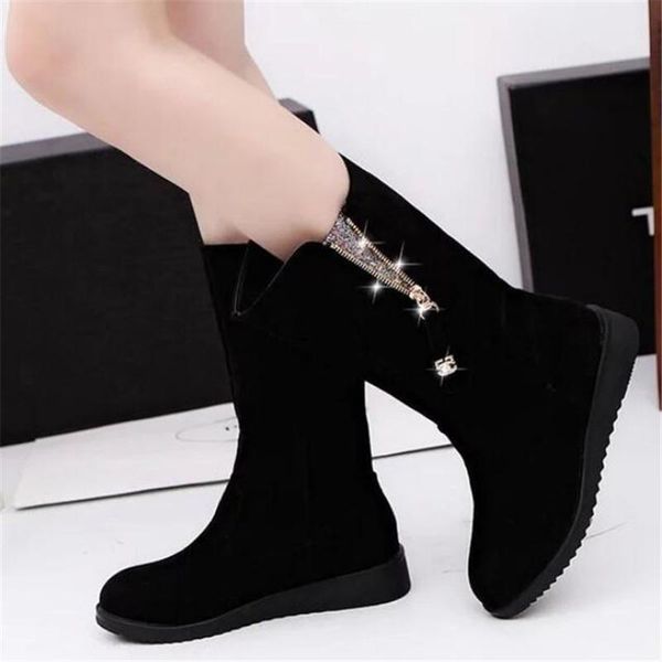 designer autumn winter women's boots fashion mid-tube zipper women's riding boots casual large size wedge heel shoes, Black
designer autumn winter women's boots fashion mid-tube zipper women's riding boots casual large size wedge heel shoes, Black