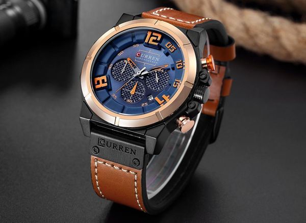 CURREN Fashion Brand Chronograph Sports Men Watches Military Analog Quartz Wrist Watches Genuine Leather Strap Male Clock
CURREN Fashion Brand Chronograph Sports Men Watches Military Analog Quartz Wrist Watches Genuine Leather Strap Male Clock