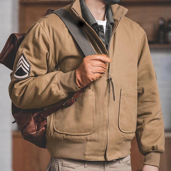 maden mens brown military flight bomber jackets vintage pilot aviator monocycle jacket slim fit with patches stand collar 201127, Black;brown
maden mens brown military flight bomber jackets vintage pilot aviator monocycle jacket slim fit with patches stand collar 201127, Black;brown