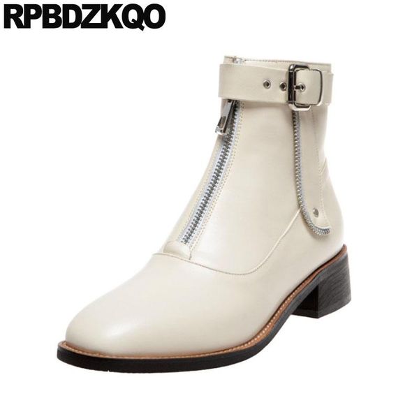 boots booties motorcycle metal beige brand women winter genuine leather front zipper british chunky fur square toe shoes biker, Black
boots booties motorcycle metal beige brand women winter genuine leather front zipper british chunky fur square toe shoes biker, Black
