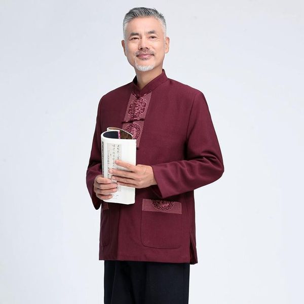chaquetas hombre men's new chinese traditional chinese tunic men's jacket large stand collar jacket 1, Black;brown
chaquetas hombre men's new chinese traditional chinese tunic men's jacket large stand collar jacket 1, Black;brown