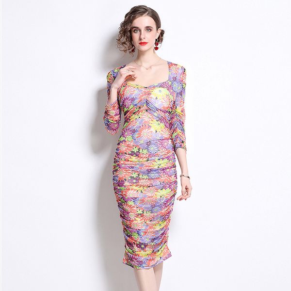 2022 spring autumn women vintage dress pleated floral printing vestidos sqaure collar 100% polyester bottom dresses, Black;gray
2022 spring autumn women vintage dress pleated floral printing vestidos sqaure collar 100% polyester bottom dresses, Black;gray