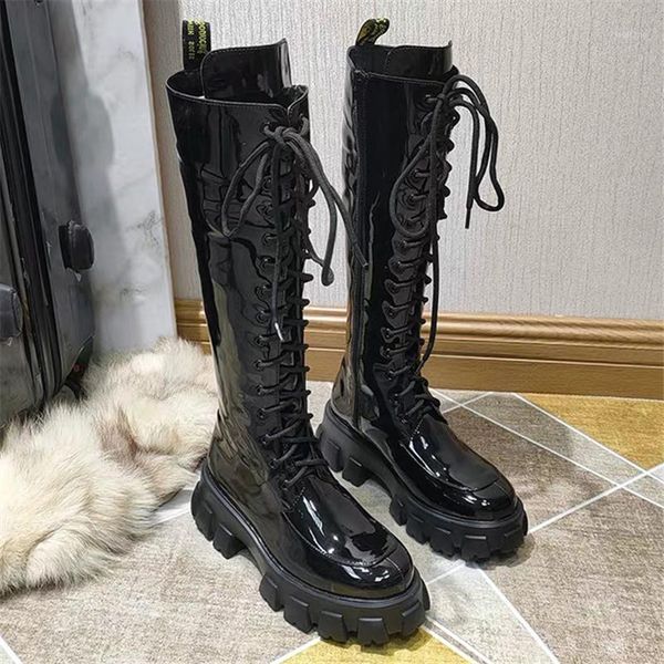 platform shoes woman patent leather boots woman lace up zapatos de mujer knee high botas mujer ins zipper thin ladies pumps1, Black
platform shoes woman patent leather boots woman lace up zapatos de mujer knee high botas mujer ins zipper thin ladies pumps1, Black