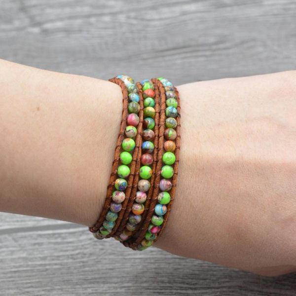 tennis 3layers multicolor emperor stone wrap bracelet for women ethnic beadwork boho bracelets adjustable fashion jewelry dropship, Golden;silver
tennis 3layers multicolor emperor stone wrap bracelet for women ethnic beadwork boho bracelets adjustable fashion jewelry dropship, Golden;silver
