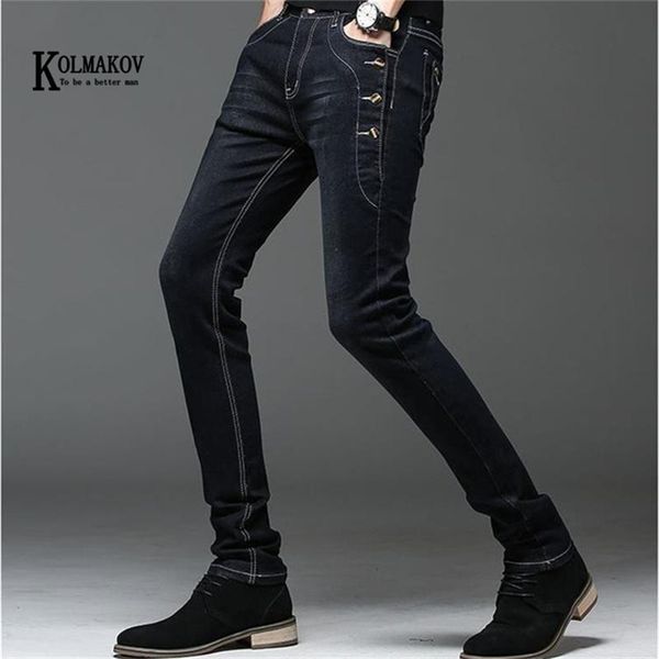 kolmakov new arrival casual skinny jeans men decorative buttons pencil pants blue black denim trousers male 28-36
kolmakov new arrival casual skinny jeans men decorative buttons pencil pants blue black denim trousers male 28-36