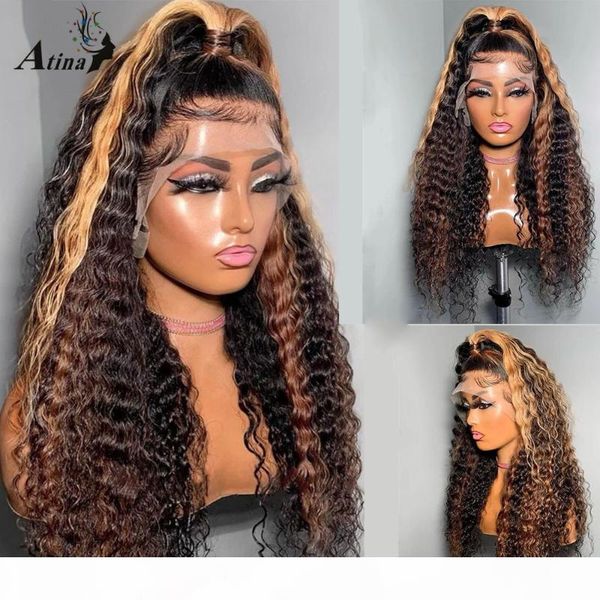 curly human hair wig preplucked brazilian bleach knots remy ombre colored hd transparent lace front wigs for black women closure, Black;brown
curly human hair wig preplucked brazilian bleach knots remy ombre colored hd transparent lace front wigs for black women closure, Black;brown