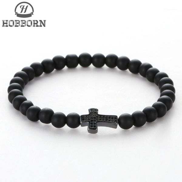 HOBBORN Trendy Religions Women Men Bracelet Handmade 6mm Matte Black Onyx Stone Beads Strand Crystal Cross Unisex Bracelets Cruz1, Golden;silver
HOBBORN Trendy Religions Women Men Bracelet Handmade 6mm Matte Black Onyx Stone Beads Strand Crystal Cross Unisex Bracelets Cruz1, Golden;silver