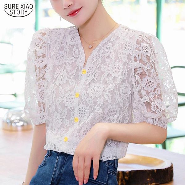 blusas mujer de moda 2021 summer lace puff sleeve women shirt elegant v-collar short sleeve fashion blouse 9667, White
blusas mujer de moda 2021 summer lace puff sleeve women shirt elegant v-collar short sleeve fashion blouse 9667, White