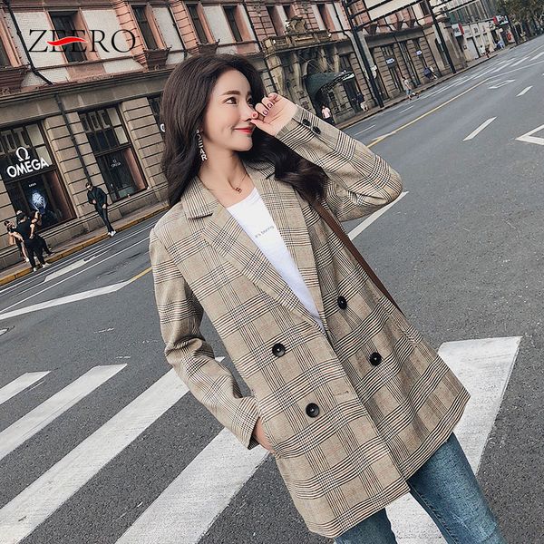 plaid blazer feminino double breasted long sleeve slim blazer mujer 2021 autumn jacket women blazers office lady outerwear, White;black
plaid blazer feminino double breasted long sleeve slim blazer mujer 2021 autumn jacket women blazers office lady outerwear, White;black