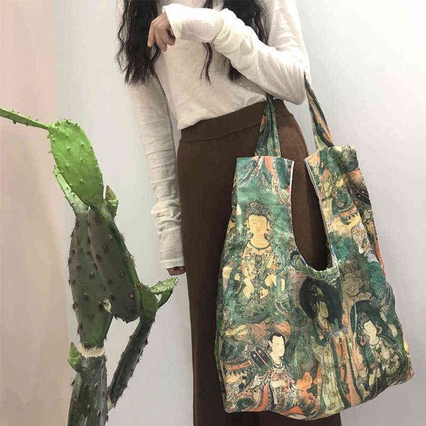 shopping bags vintage style buddha print female shoulder bag, tote bag with adjustable strap, large handbag for women 220310
shopping bags vintage style buddha print female shoulder bag, tote bag with adjustable strap, large handbag for women 220310