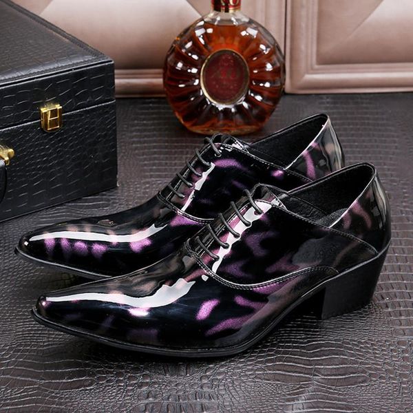 dress shoes western oxford purple patent leather italian man high heels pointed toe wedding loafers size13, Black
dress shoes western oxford purple patent leather italian man high heels pointed toe wedding loafers size13, Black