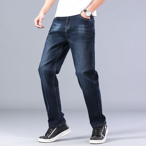 men's jeans plus size 40 42 44 spring summer loose thin classic style cotton straight advanced stretch casual pants male brand, Blue
men's jeans plus size 40 42 44 spring summer loose thin classic style cotton straight advanced stretch casual pants male brand, Blue